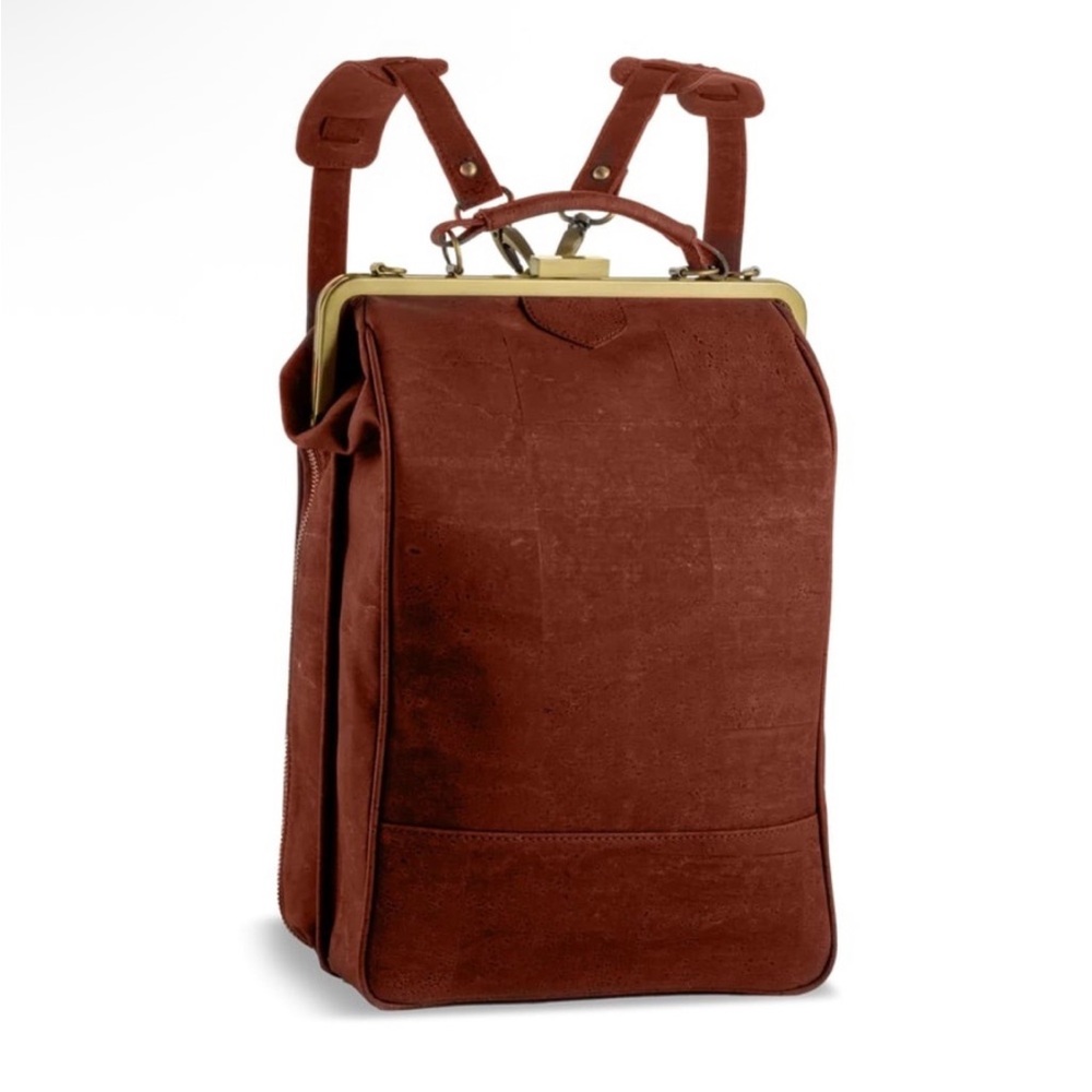 NWT Bobobark Convertible Backpack Cognac Laflore Paris. - Picture 3 of 13